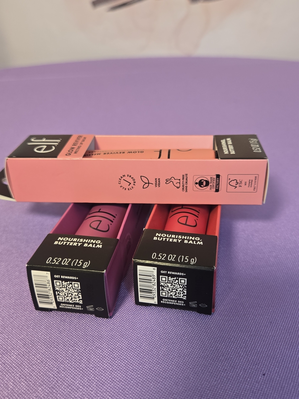 e.l.f. Glow Reviver Melting Lip Balm Trio - Red, Peach, Pink - Picture 3 of 8